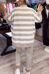 Womens' Casual Striped Long Sleeve Two-Piece Set