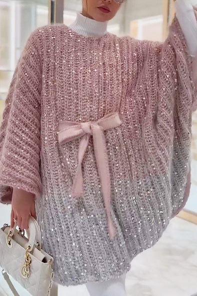 Women's Loose Fashion Sequined Wool Cardigan