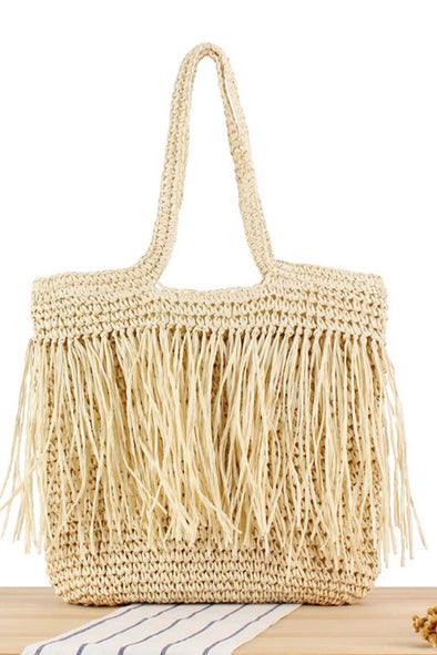 Tassel Handwoven Bag Seaside Vacation Large Capacity Shoulder Bag