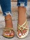 Braided solid color flat sandals