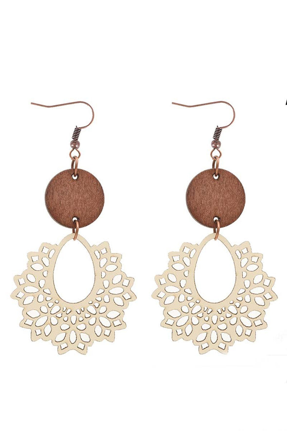 Bohemian hollow earrings with irregular lace