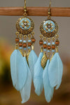 Retro Earrings Bohemian Resort Style Feather Tassel Earrings