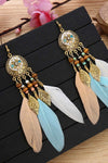 Retro Earrings Bohemian Resort Style Feather Tassel Earrings