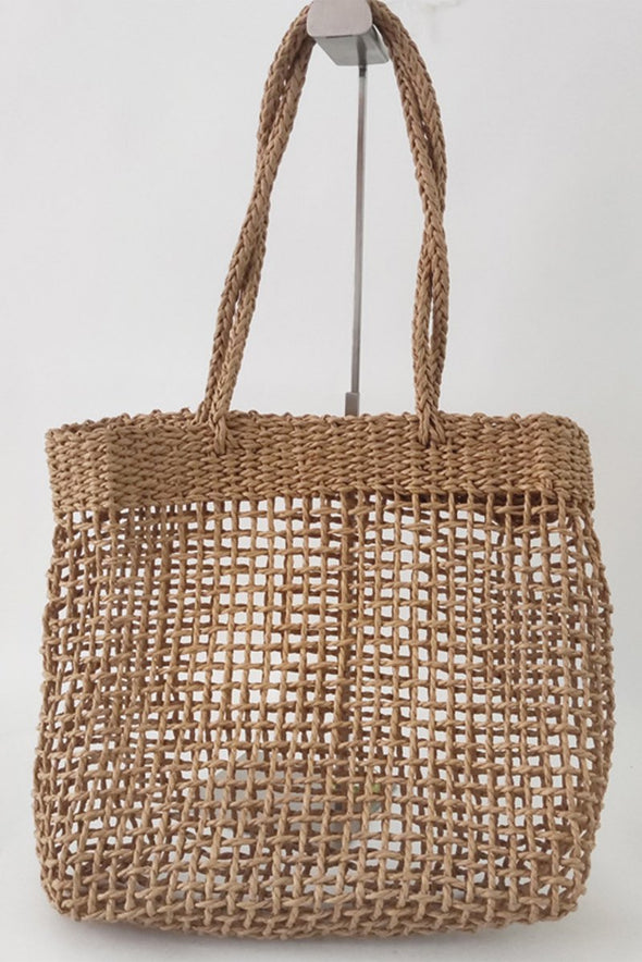 Woven tote shoulder bag