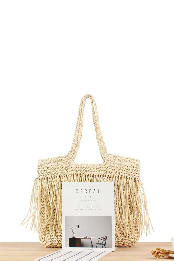 Tassel Handwoven Bag Seaside Vacation Large Capacity Shoulder Bag