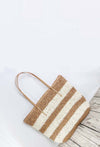 Fashion contrasting color straw bag shoulder bag beach bag