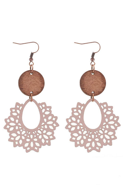 Bohemian hollow earrings with irregular lace