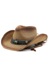 Boho Western Cowboy Straw Hat