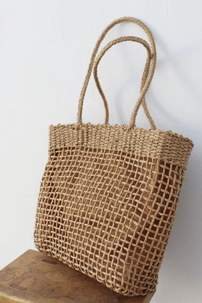 Woven tote shoulder bag