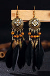 Retro Earrings Bohemian Resort Style Feather Tassel Earrings