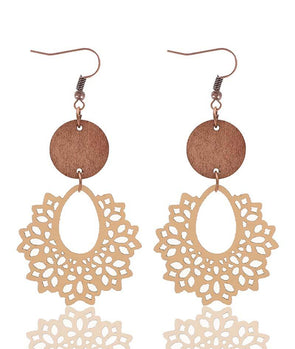 Bohemian hollow earrings with irregular lace