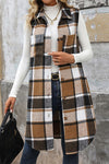 Women's Casual Plaid Regular Loose Vest Jacket