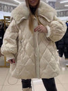 Women's Solid Color Fur Collar Coat