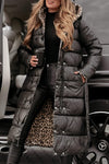 Women's Hooded Side Slit Leopard Print Reversible Long Cotton Coat