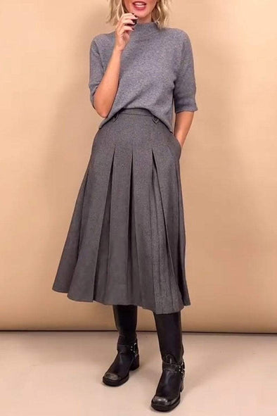 Women's Turtleneck Sweater and Skirt Two-piece Set