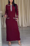 Women's Elegant Slim Contrast Bell Sleeve Knitted Dress