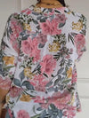 Women's V-neck Mid-sleeve Printed Shirt