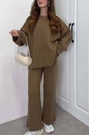 Women's casual solid color pants suit