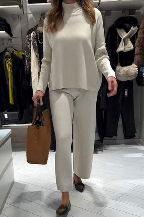 Women's Turtleneck Sweater and Trousers Two-piece Set