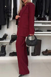 Women's Solid Color Lapel Two Piece Suit