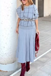 Ladies Casual Commuting Plaid Skirt Suit