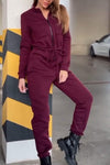 Women's Casual Solid Color Pocket Jumpsuit