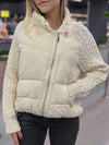 Women's High Collar Long Sleeve Knitted Patchwork Coat