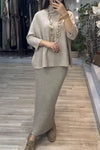 Women's Turtleneck Long Sleeve Sweater and Skirt Two Piece Suit