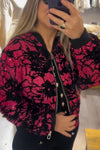 Women's Casual Round Neck Sequined Printed Jacket