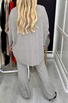 Women's V-neck Long-sleeved Knitted Sweater Casual Suit