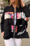 Women's Casual Zipper Printed Jacket