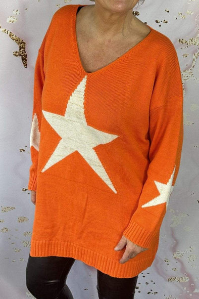 Women's Casual Star Long Sleeve Sweater