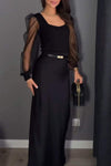 Women's Holiday Party Mesh Sleeve Fashion Dress