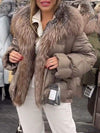 Women's Solid Color Fur Collar Coat