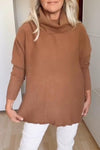 Women's casual solid color turtleneck sweater