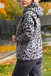 Women's casual leopard print hooded sweatshirt