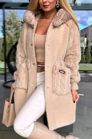 Women's Casual Solid Color Plush Jacket