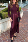 Women's Casual Round Neck Long Sleeve Dress