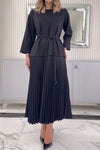 Women's Elegant Pleated Patchwork Dress