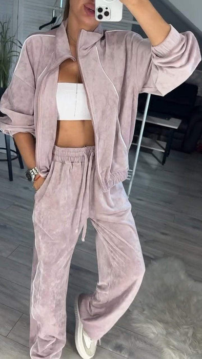 Women's Turtleneck Sweatshirt and Trousers Set