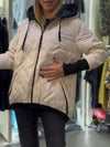 Women's Hooded Long Sleeve Patchwork Coat