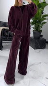 Women's Round Neck Solid Color Sweatshirt and Trousers Two-piece Set