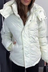 Women's hooded down overcoat