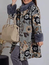 Women's Fur Collar Printed Patchwork Coat