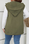 Women's casual sleeveless hooded knitted cardigan