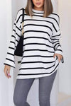 Women's Casual Round Neck Striped T-shirt