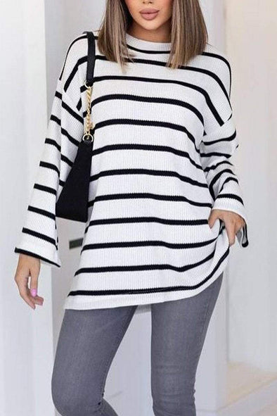 Women's Casual Round Neck Striped T-shirt