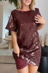 Women's Fashion Holiday Party Sequined Backless Dress