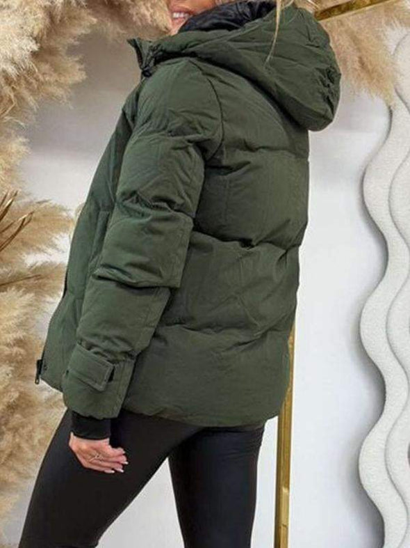 Women's Hooded Patchwork Coat