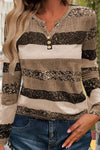 Women's Slim Fit Sequined Contrast Patchwork V-neck Top